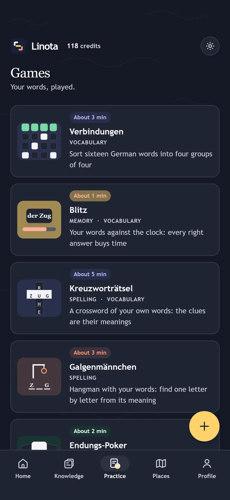 Practice, with its games