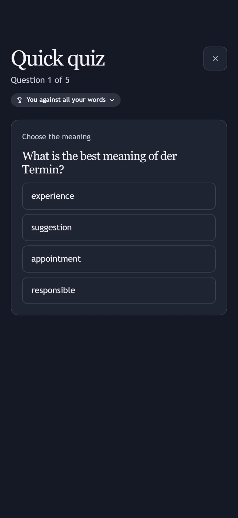 The quick quiz